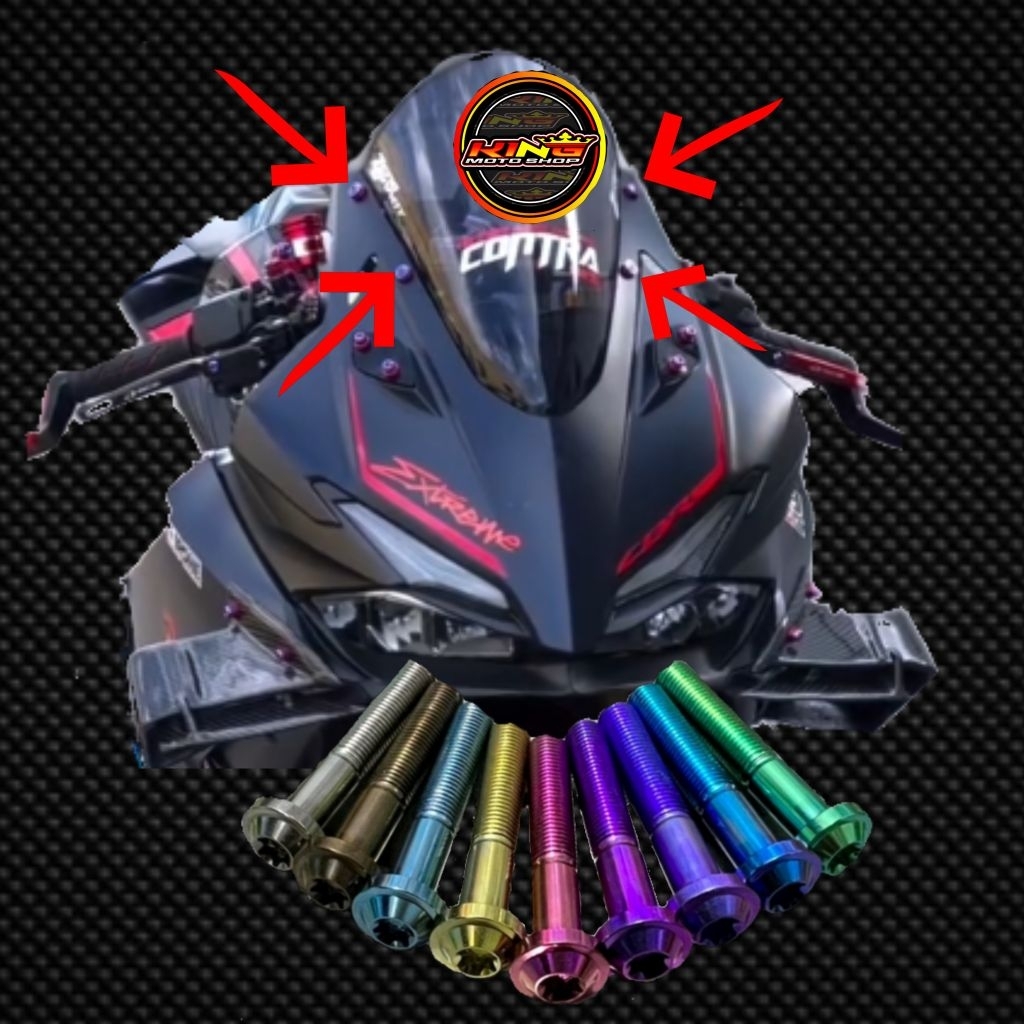 baut windshild visor cbr 250 rr titanium satu set 4 biji