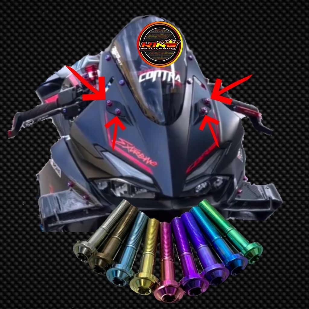baut dudukan spion cbr 250 rr r titanium satu set 4 biji