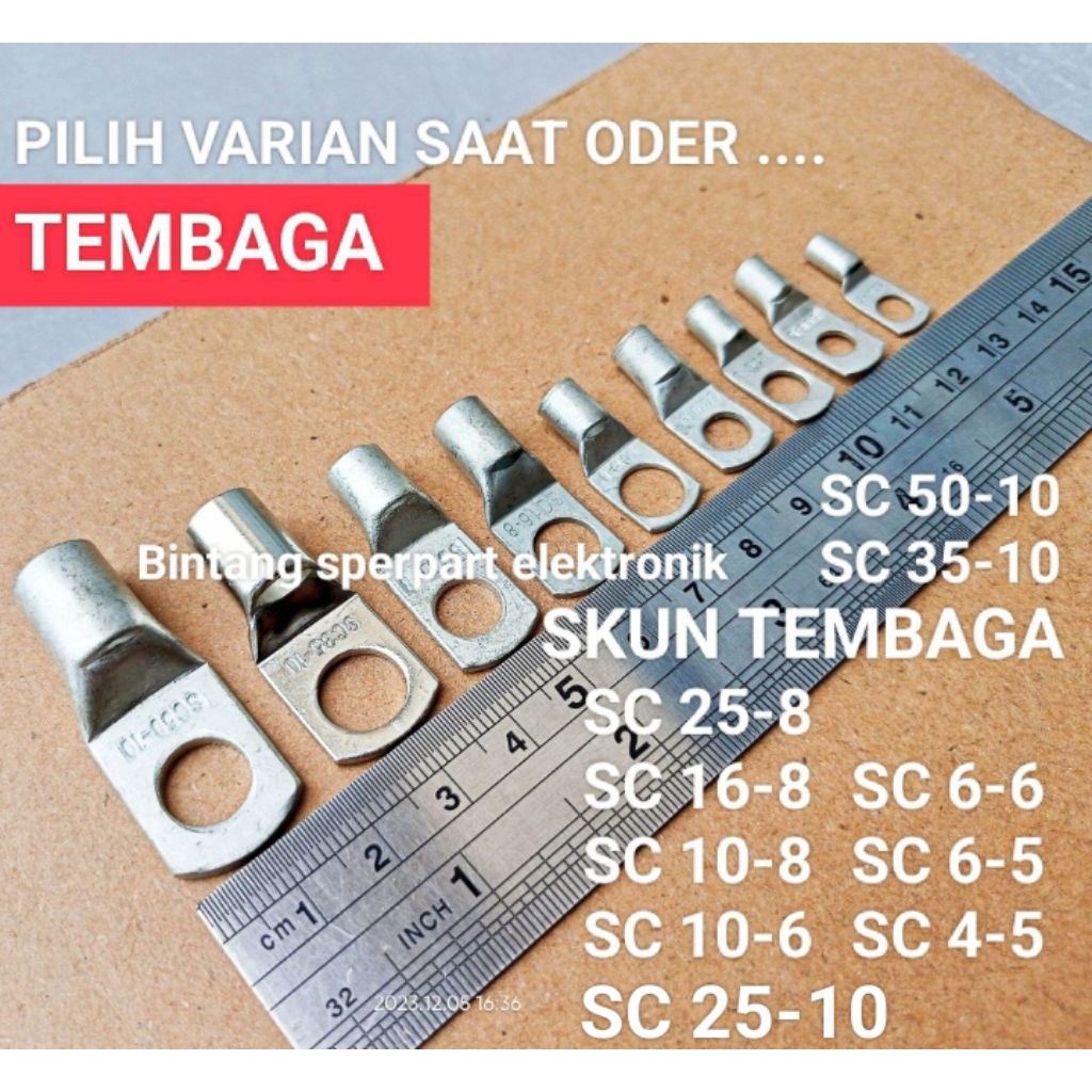(PILIH UKURAN) SKUN KABEL TEMBAGA CABLE LUGS DOVE SKUN 50mm SKUN 35mm SKUN 25mm SKUN 16mm SKUN 10mm 