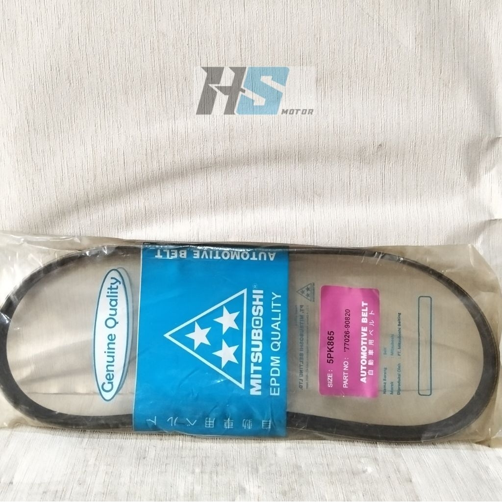 TALI KIPAS FAN BELT VAN BELT MOBIL TOYOTA KIJANG EFI 2.0 LANCER 1.6 LGX 5PK865 / 77026-90820 MITSUBO
