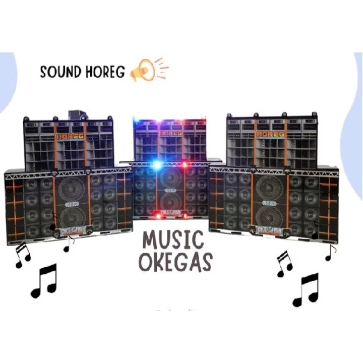 Miniatur Speaker Sound System Horeg Sound Horeg Mini Lampu Dan Musik OkeGas Sound Sistem/Mainan Mini