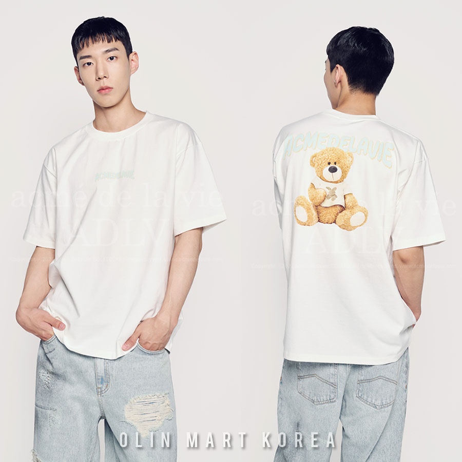 ADLV RABBIT T-SHIRT BEAR SHORT SLEEVE T-SHIRT#CREAM