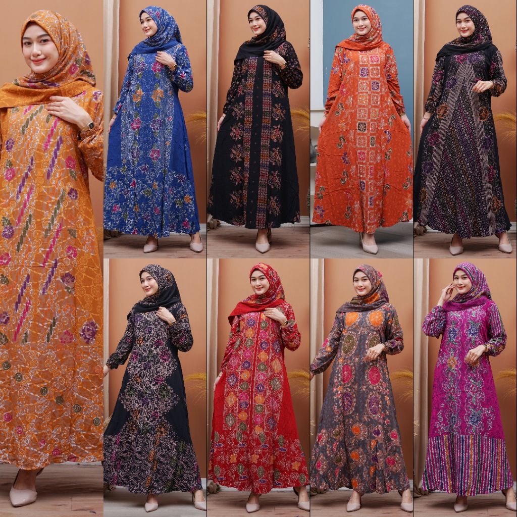 GAMIS SET HIJAB CAP|| GAMIS BATIK || GAMIS PEKALONGAN ||BATIK PEKALONGAN || GAMIS BUSUI