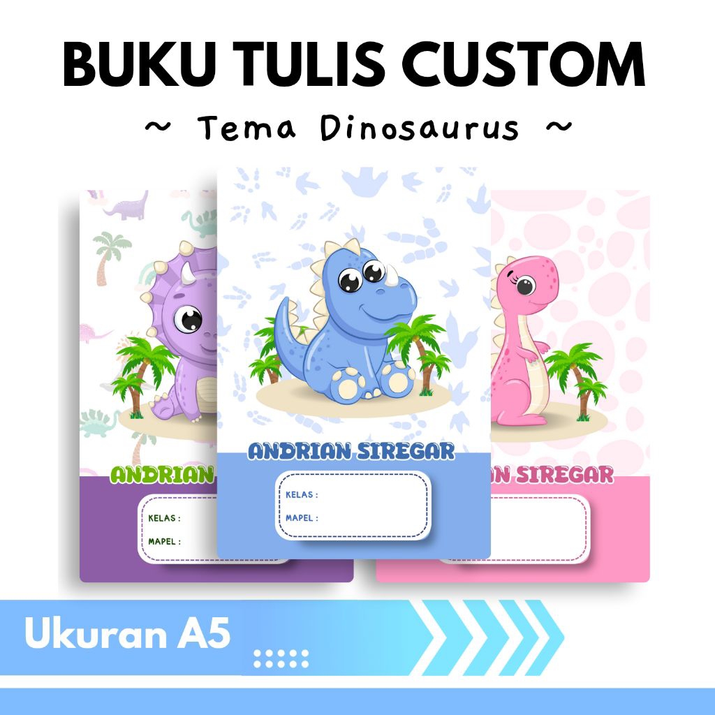 

BUKU TULIS BISA CUSTOM NAMA TEMA DINOSAURUS