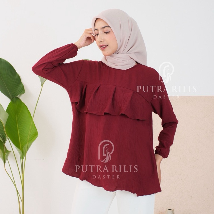 KODE R75F FATEEN BLOUSE  ATASAN HAMIL  MENYUSUI Bukaan Samping  by LiaWhid
