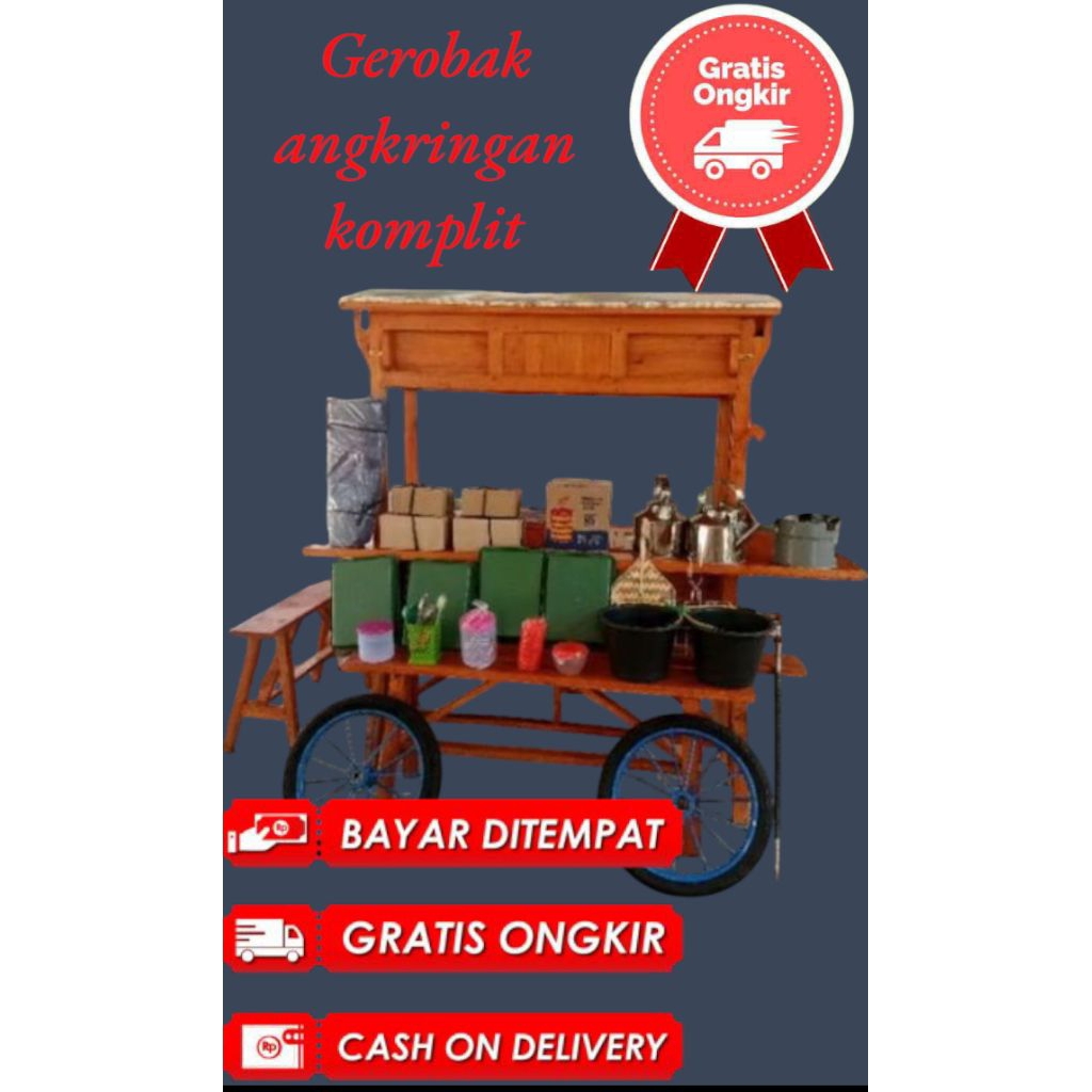 gerobak angkringan komplit free ongkir