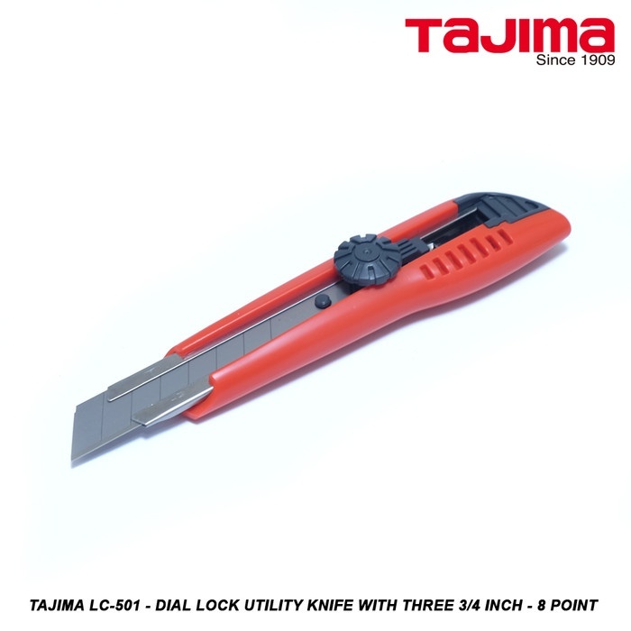 

Tajima LC-501 - Dial Lock Utility Knife with Three 3/4 Inch - 8 Point Kualitas Baik