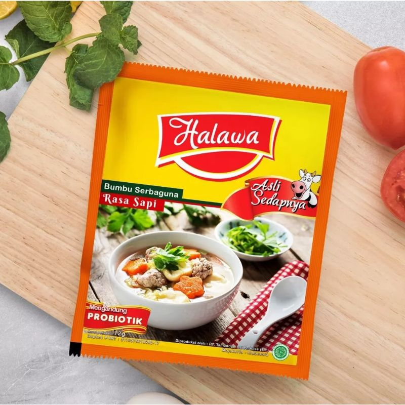 

Halawa Probiotik/ Penyedap rasa probiotik / Kaldu Ayam & Sapi & Jamur 1 Pack 24 sachet