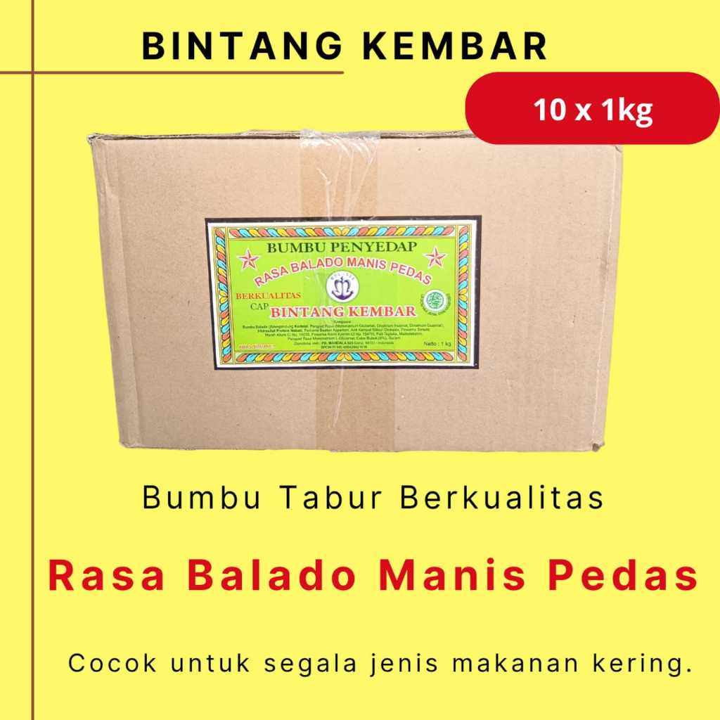 

Bumbu Tabur Rasa Balado Manis Pedas merk Bintang Kembar mdl 525 1 DUS (1000gr x 10 sachet)