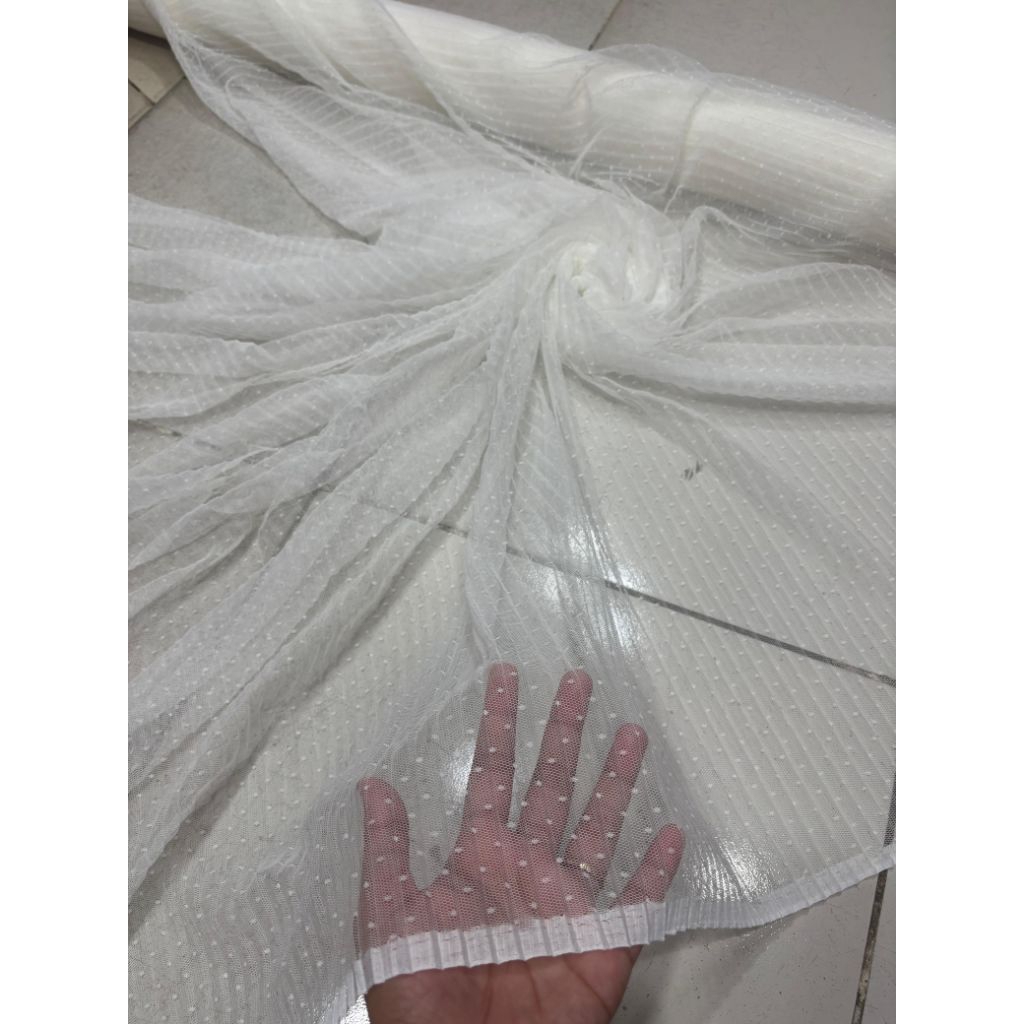 BAHAN/KAIN TILLE DOT PLISKET/TILE POLKADOT PLISKET PREMIUM