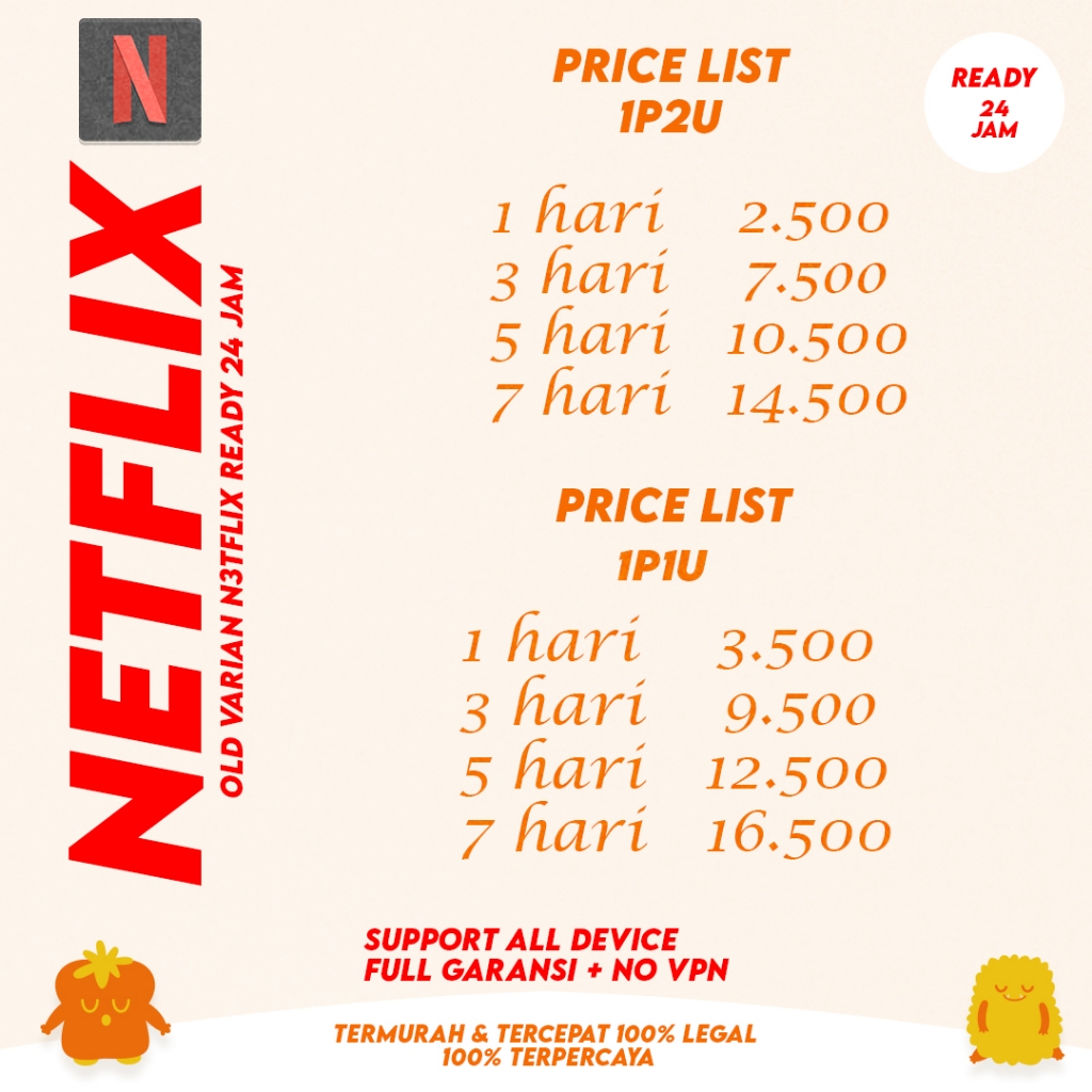 NETFLIX Variant Netflix Ready 24 Jam