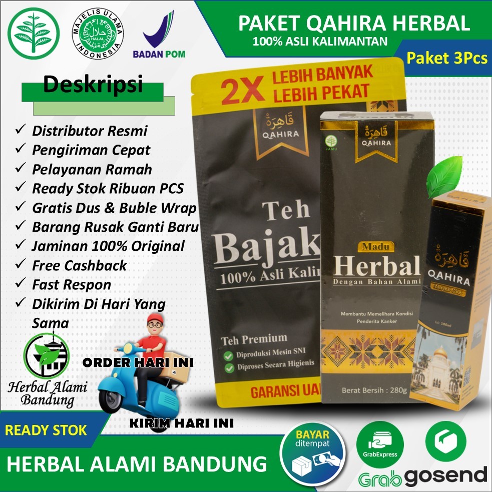 Variasi Minyak Qahira + Madu Herbal + Teh Bajakah | Menyembuhkan Segala Penyakit Minyak Oles Qahira 