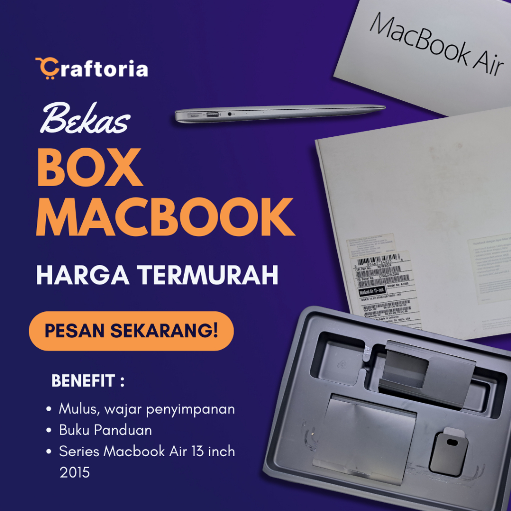 Jual Dusbox Bekas Macbook Air 13 inch 2015 – Original, Rapi, dan Masih Kokoh