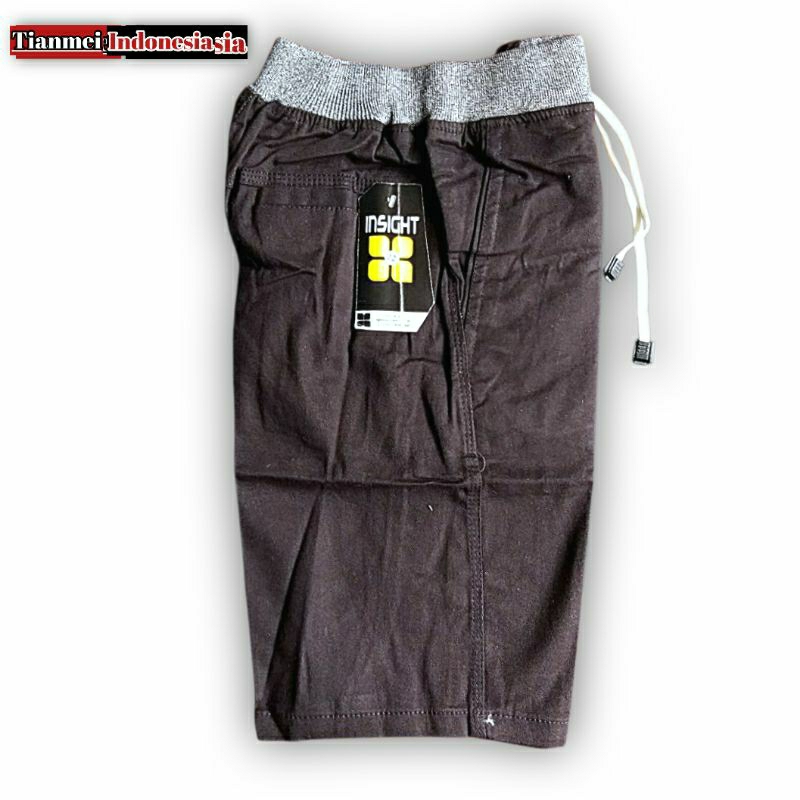 Celana Chino Pendek Katun Stretch Pinggang Karet Pria