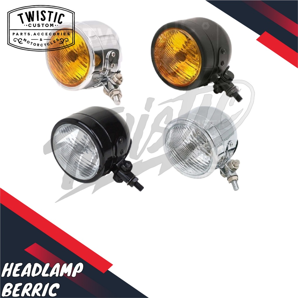 Headlamp Lampu Depan Berric Motor Custom Japstyle Tracker Scrambler