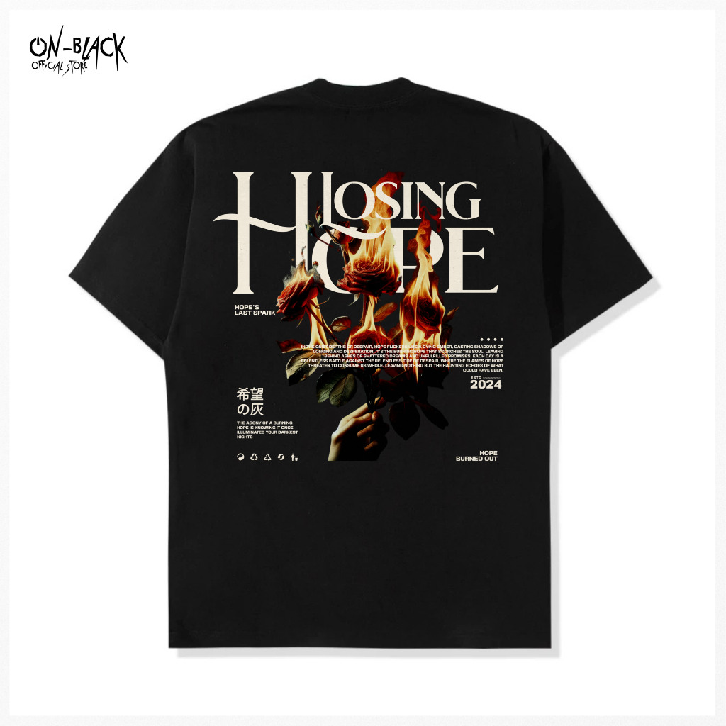 Kaos Distro Terlaris Pria & Wanita T-shirt Hitam All Varian Bear Street Wear Losing Hope Cotton Comb