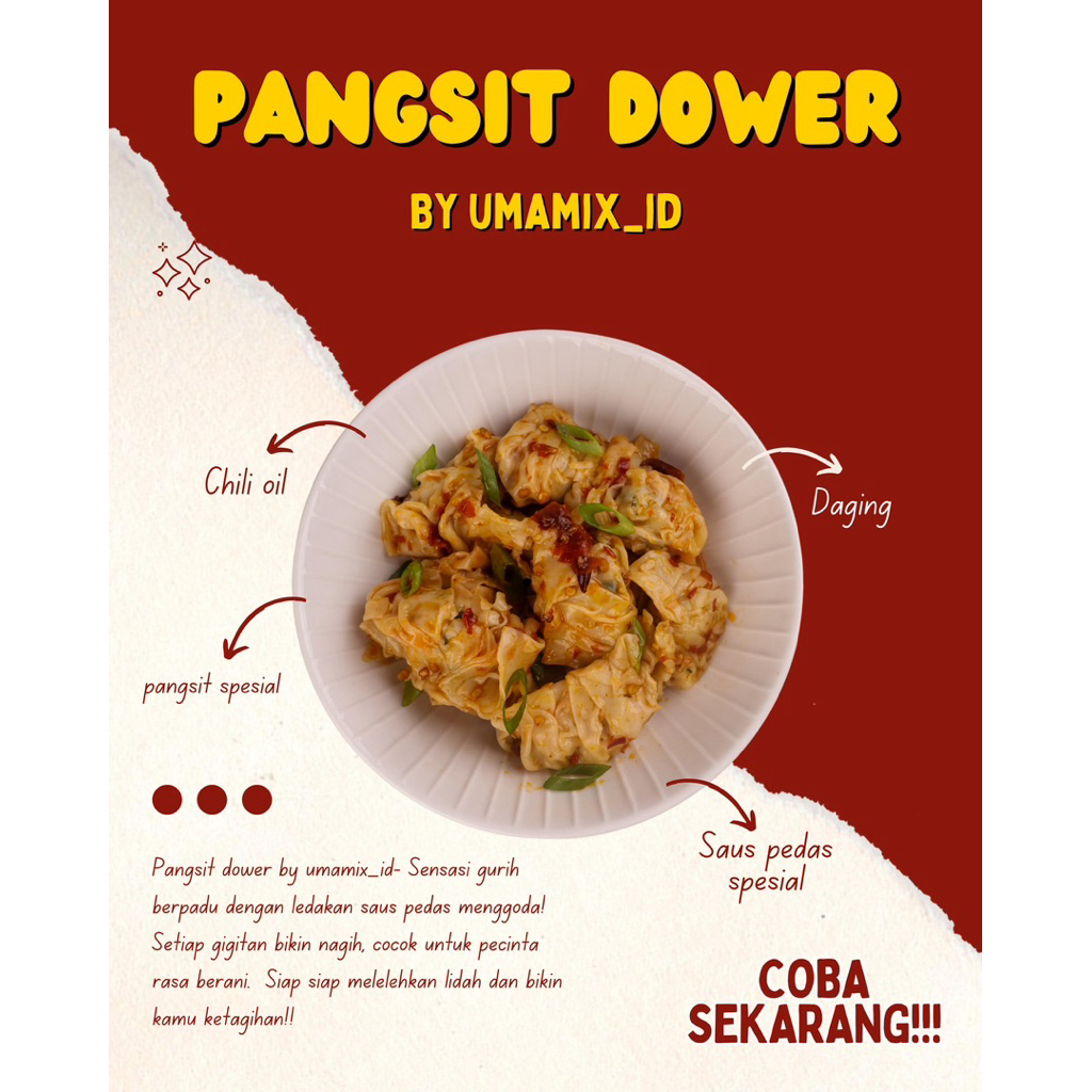 

Pangsit dower/Pangsit isi ayam/Pangsit pedas/Pangsit chili oil