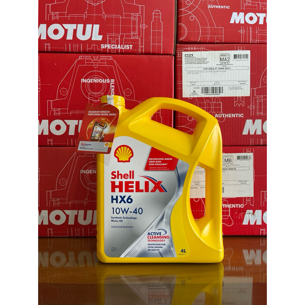 Oli Shell Helix HX6 SAE 10W-40 (4L) Ori Garansi 100%