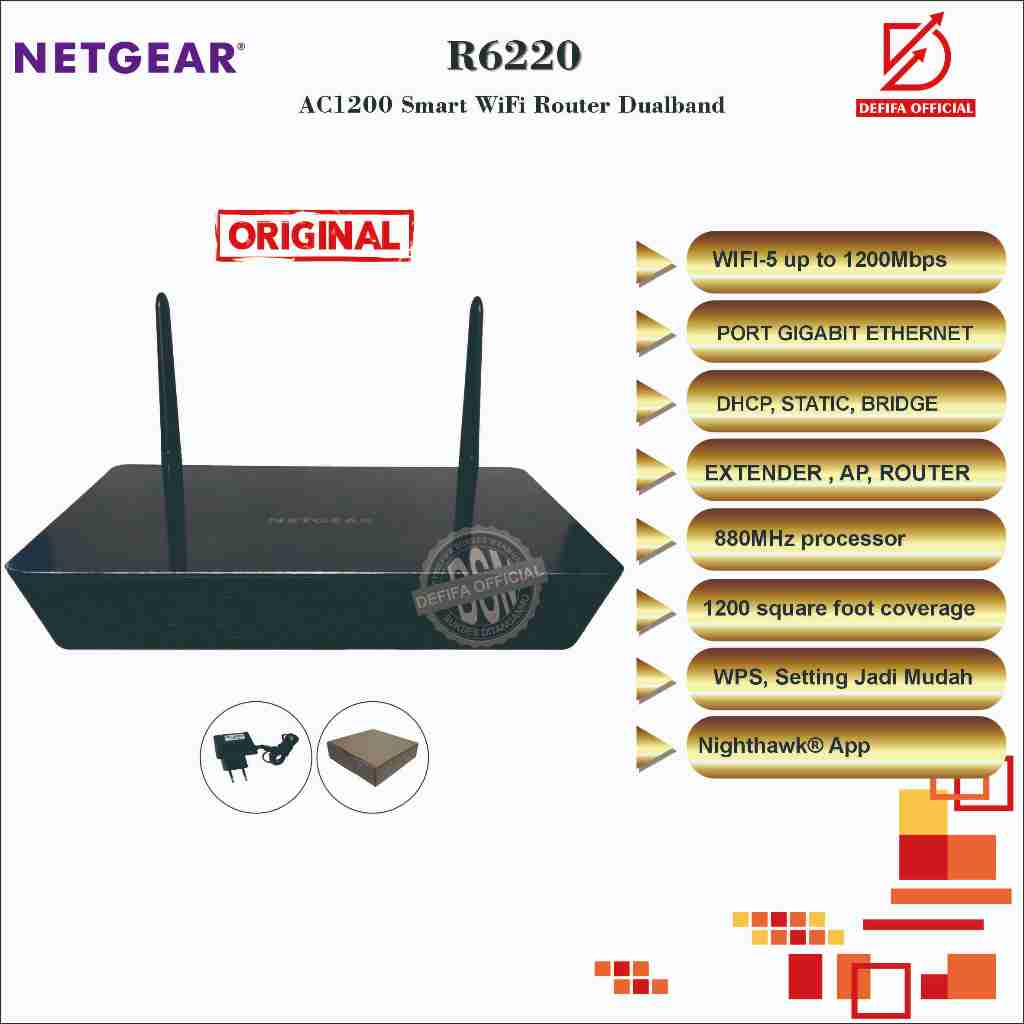 Router Wireless Wifi Netgear R6220  AC1200 Dual-band