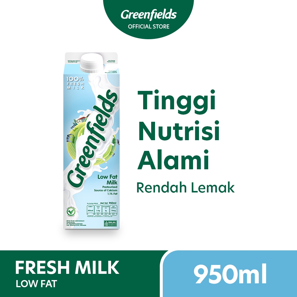 

Susu Segar Greenfields - Fresh Milk Low Fat 950ml