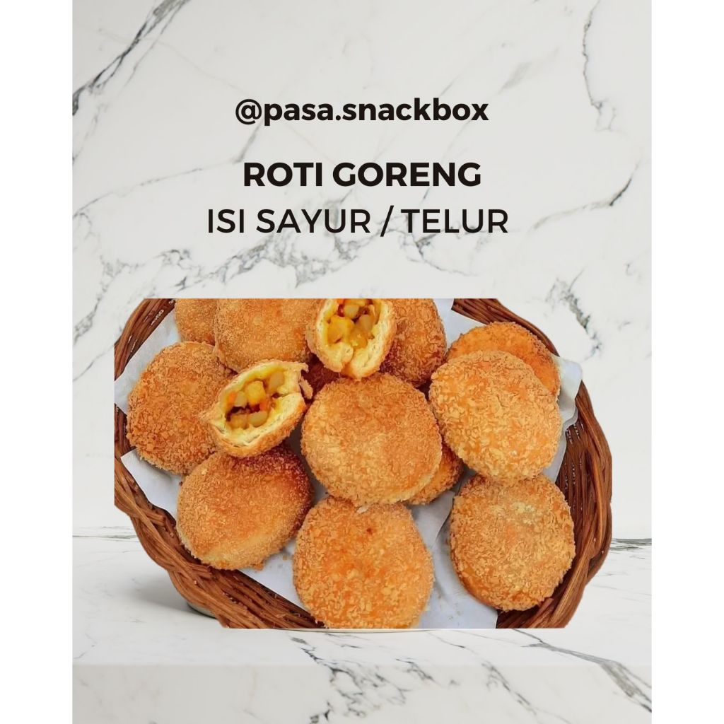 

Roti Goreng Isi Sayur / Telor - PASA Snack Box, Jajanan Tradisional, Snack meeting, Arisan, Hampers, Jajanan Pasar