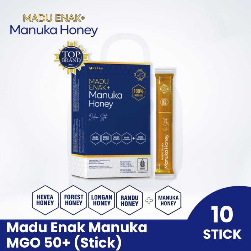 

Herba Madu Enak Manuka MGO50 Box isi 10 Stick - Madu Asli