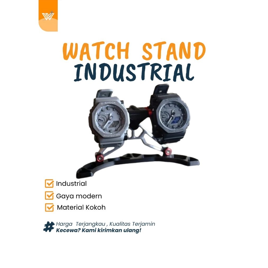Watch Stand Industrial Muat 2 Jam – Dudukan Jam Tangan Bergaya Modern dan Industrial