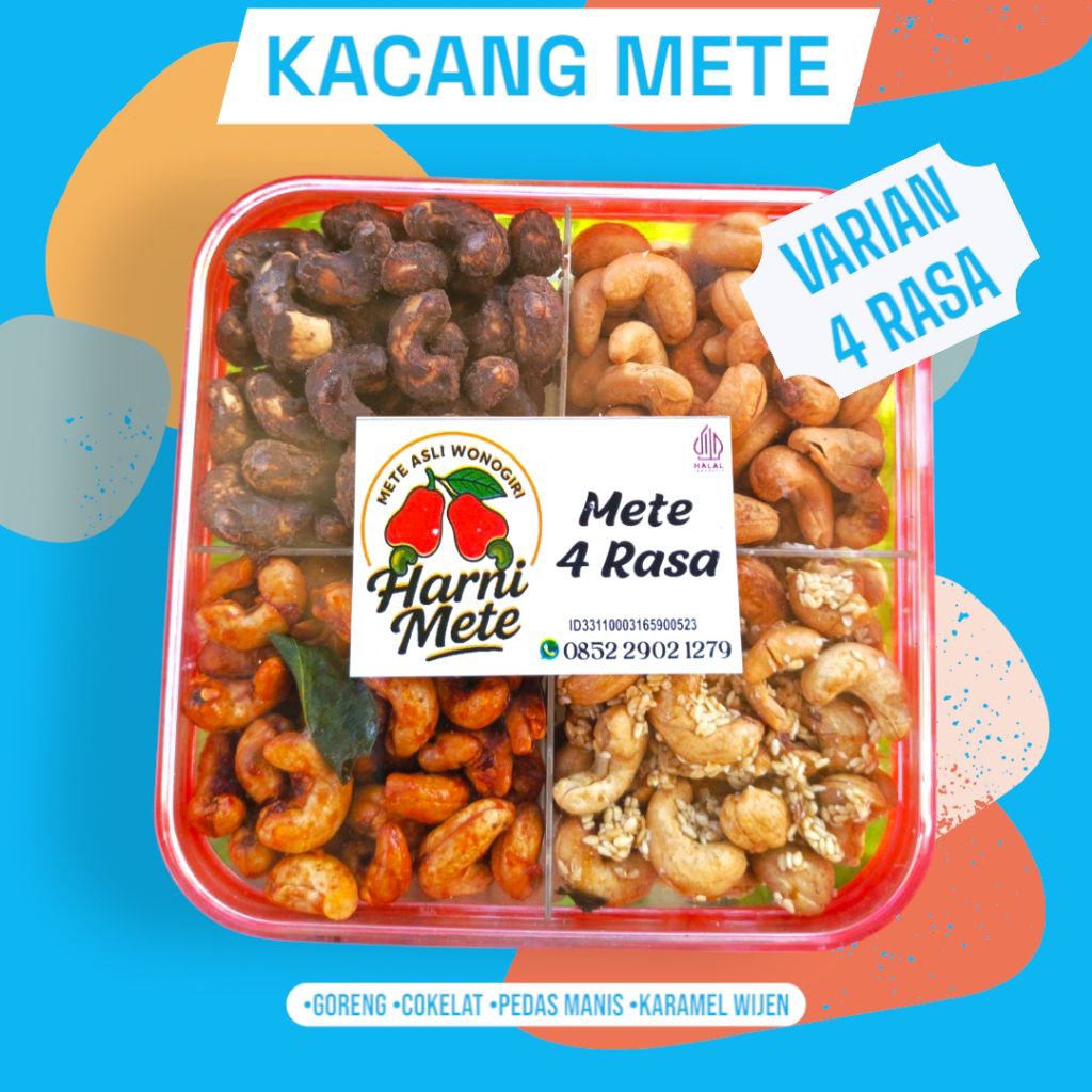 

(4 RASA) KACANG METE ASLI WONOGIRI | GORENG | PEDAS MANIS | KARAMEL WIJEN | COKELAT | KACANG METE 4 RASA