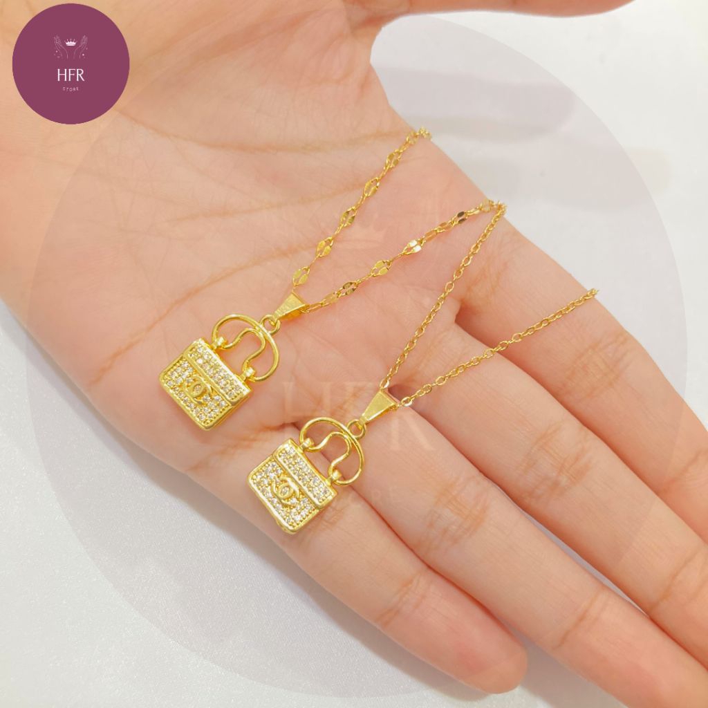 Kalung Liontin Tas Titanium Anti Karat Wanita//KT-158