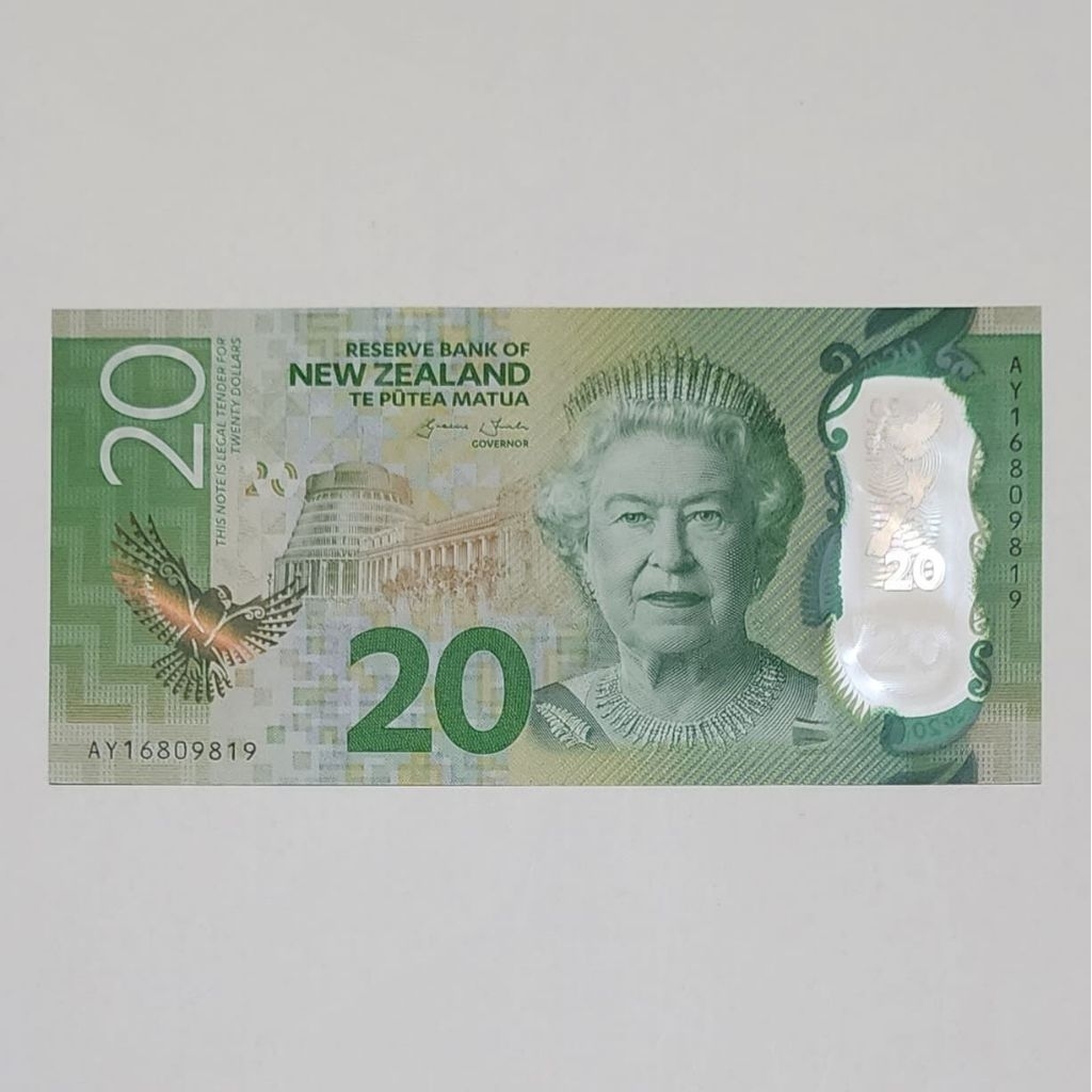 New Zealand Dolar Uang Asing Kuno 20 Dolar Polymer