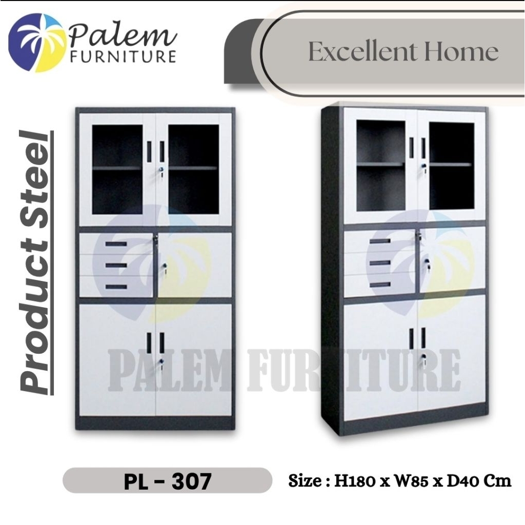 LEMARI ARSIP BESI KACA BRANKAS KUNCI IMPORT AA 343 SW JABODETABEK KOTA