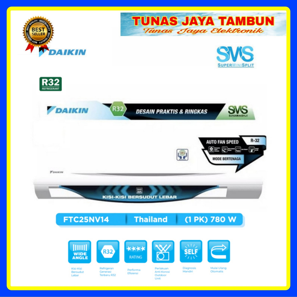ac daikin FTC  25 nv 14 / AC DAIKIN THAILAND 1 PK / DAIKIN THAILAND 1PK FTC 25NV14