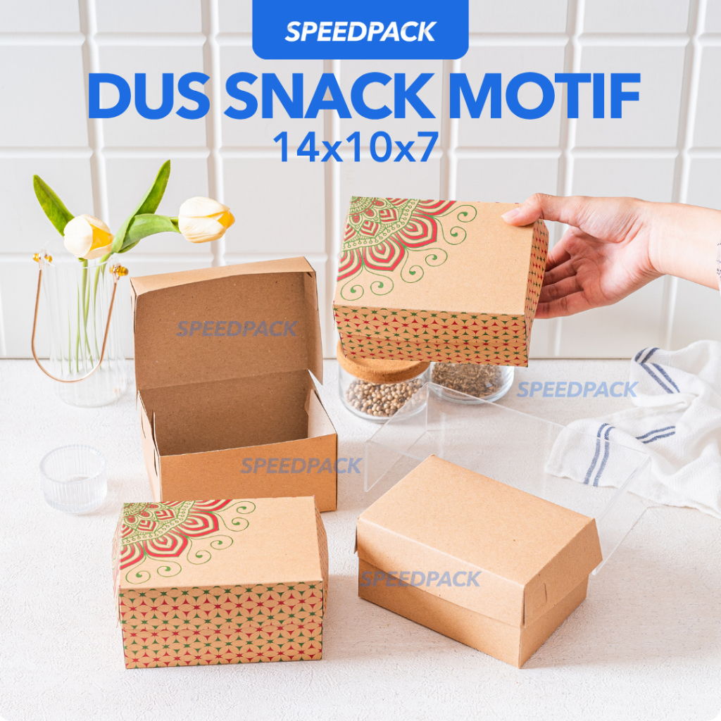 Box Snack Kraft 14x10x7/ dus snack/ dus kue/ dus bolu MOTIF
