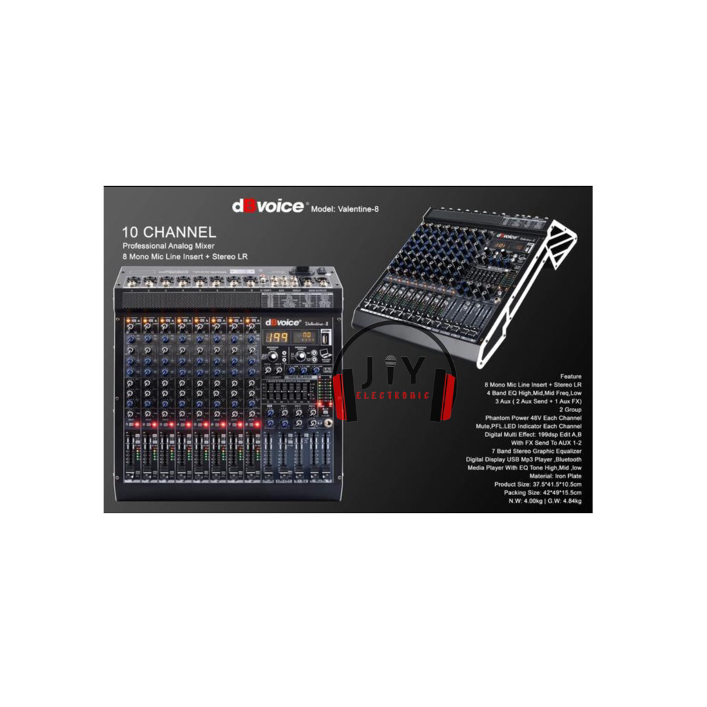 Audio Mixer DB Voice DBVoice 8 Channel Valentine-8 Valentine8 Valentine 8