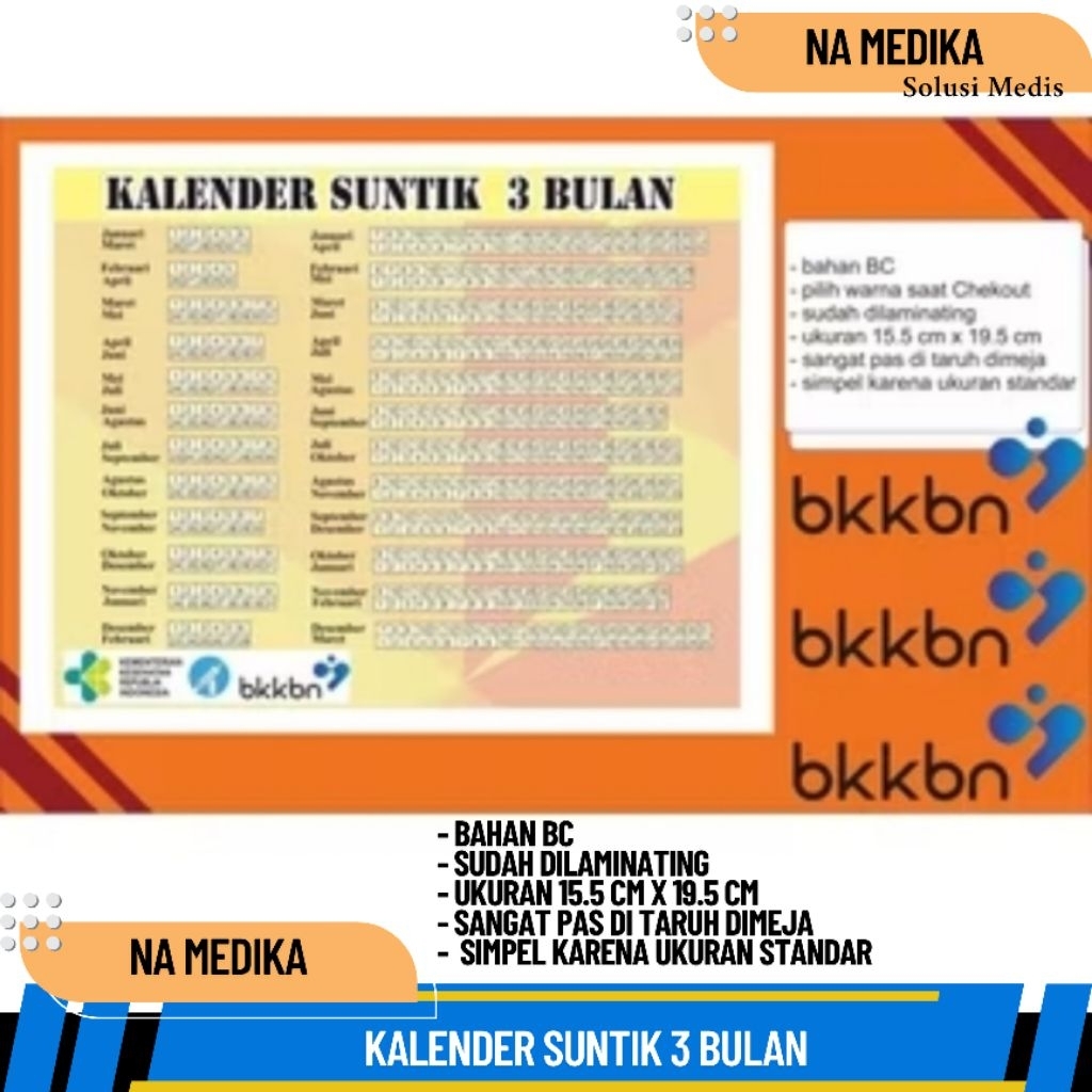 Kalender KB 1  2 dan 3 BULAN Sudah dilaminating