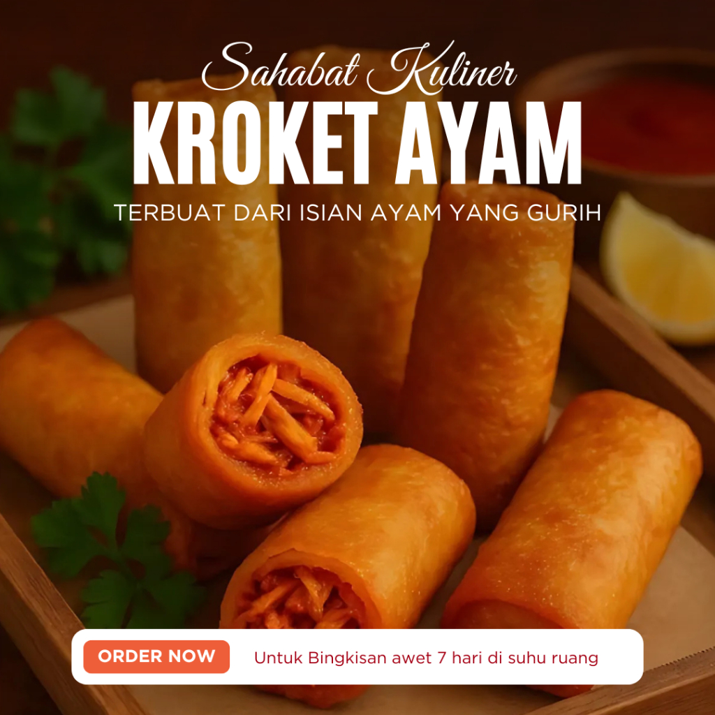 

Kroket Lumpia Isi Ayam Homemade 10 Pcs Frozen Food Gurih Siap Goreng