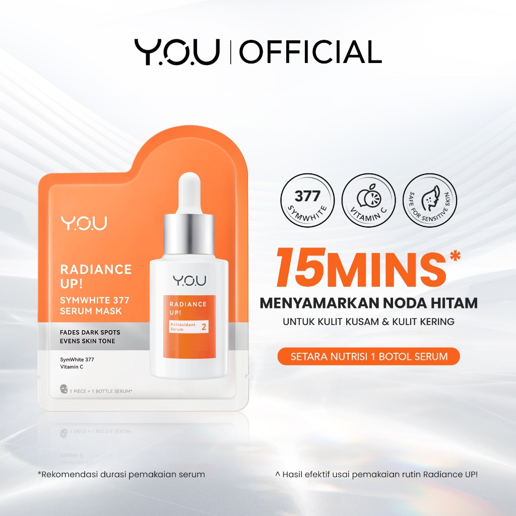 YOU Radiance Up SymWhite 377 Serum Mask Masker Wajah Brightening Vitamin C Atasi Bekas Jerawat & Dar