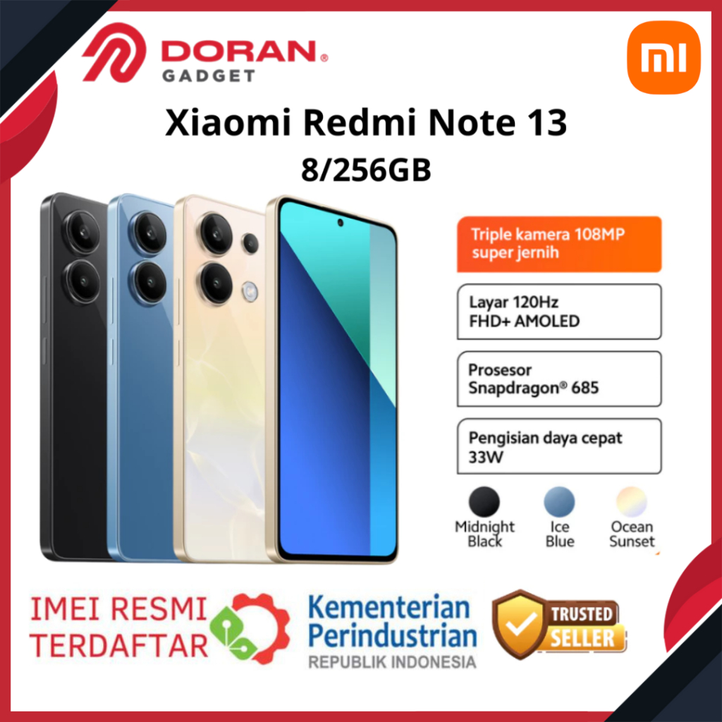 Handphone | HP Xiaomi Redmi Note 13 Snapdragon® 685 6.67" 8GB/256GB Ram 8GB Rom 256GB 5000mah 120hz 