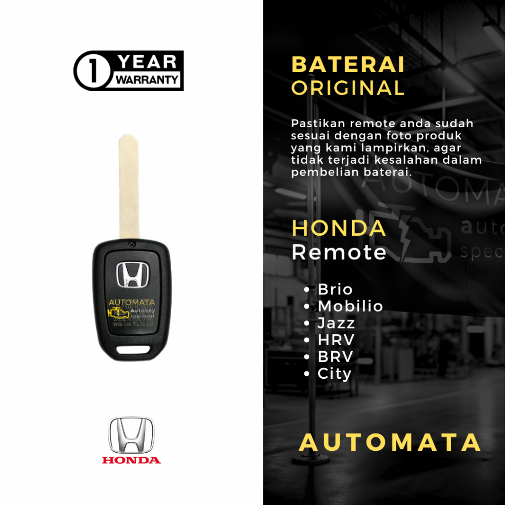 - Baterai Remote Mobil Honda BRV 2016 Original Panasonic