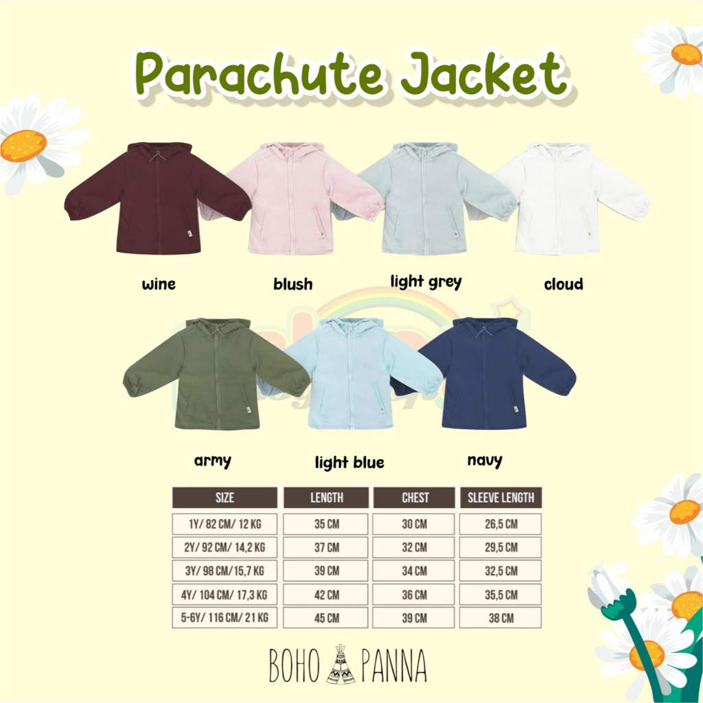 BOHOPANNA | BOHO | BOHO PANNA PARACHUTE JACKET | Jaket Parasut Anak | Jacket Parasut Anak