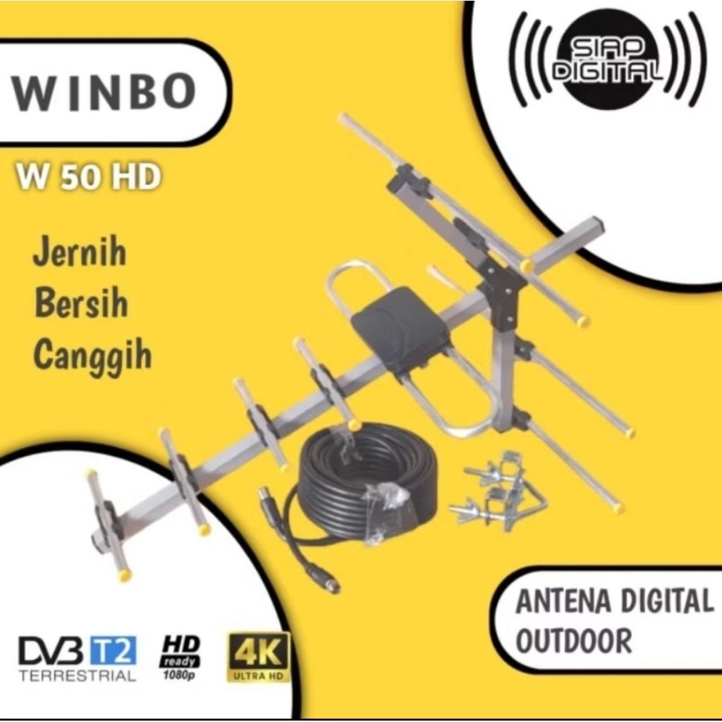 ANTENA TV DIGITAL OUTDOOR WINBO W-50 + KABEL 10 METER ANTENA TV LUAR