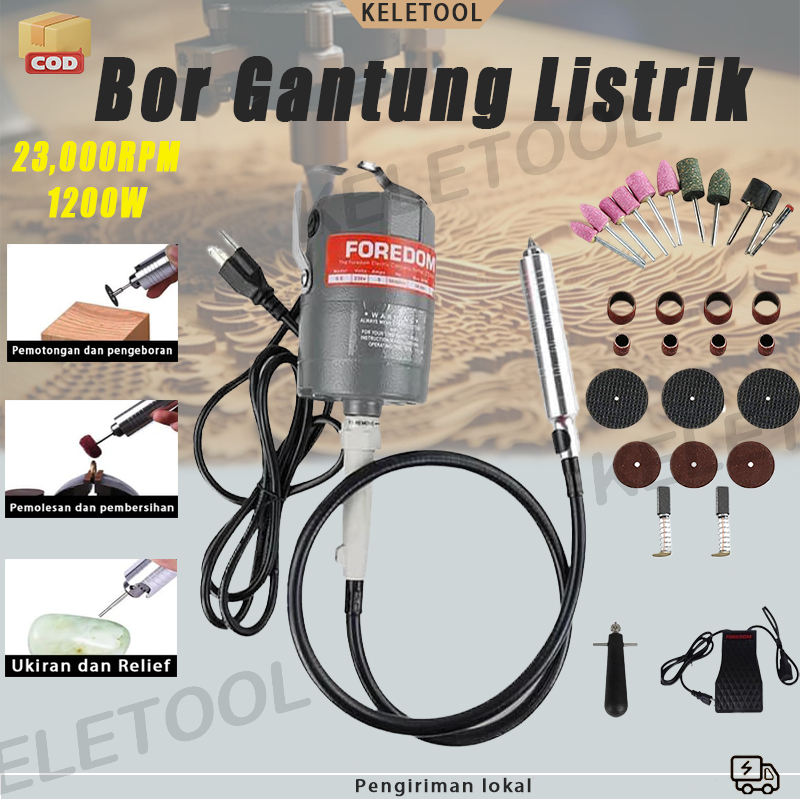 Mesin Bor Gantung Foredom CC30 Putaran Searah Hang-up Flexible Shaft Machine Kerajinan Emas Grafir H