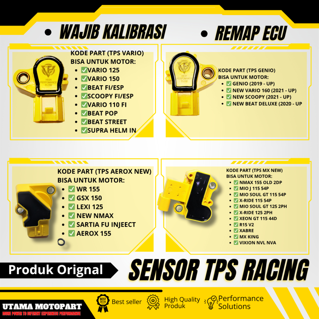 SENSOR TPS VIETNAM PARTS BEAT VARIO SCOOPY VARIO 125 /150 BEAT FI SCOOPY ESP TPS RACING ANTI BREBET