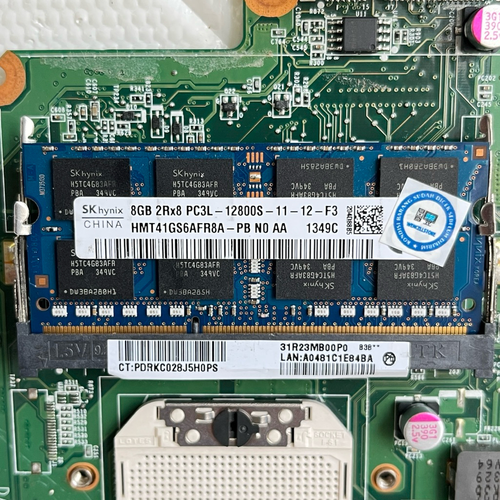 RAM LAPTOP SKhynix 8GB 2Rx8 PCL3-12800S/1600MHZ DDR3L