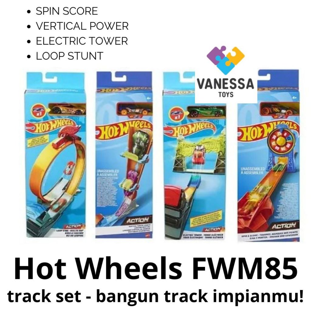 Track Hot Wheels Classic Stunt Race Rally Original FWM85 - Lintasan Jalanan Loop dan Lurus Mobil Hot