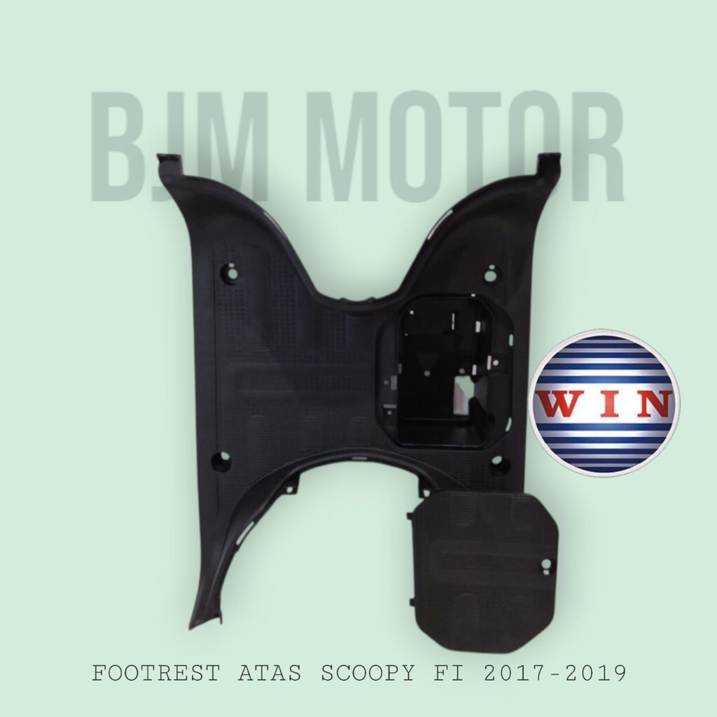 BJM SURABAYA - Pijakan Kaki + Tutup Aki Scoopy Fi 2017 2018 2019 Hitam WIN | footrest atas | tempat 