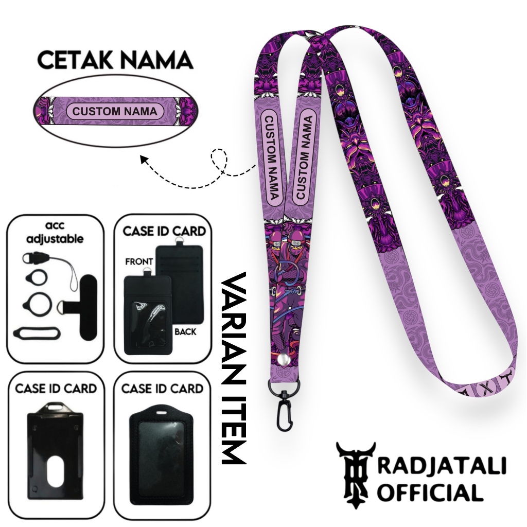 

Lanyard Custom Nama ONI Series V3 Size 1,5cm Bisa Request Nama Full Printing 2 Sisi Gantungan Card Holder Tali Lanyard Hp Custom