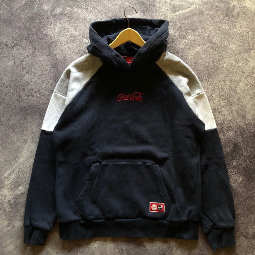 Hoodie Coca Cola X POLHAM Three Tone Second Size fit L,Hoodie three tone second hoodie biru dongker 