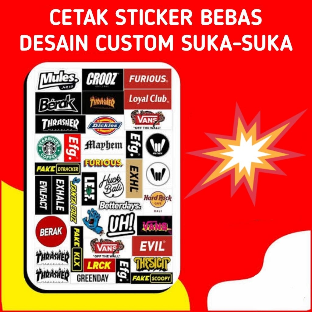 

Cetak sticker vinyl custom 1 lembar A3+