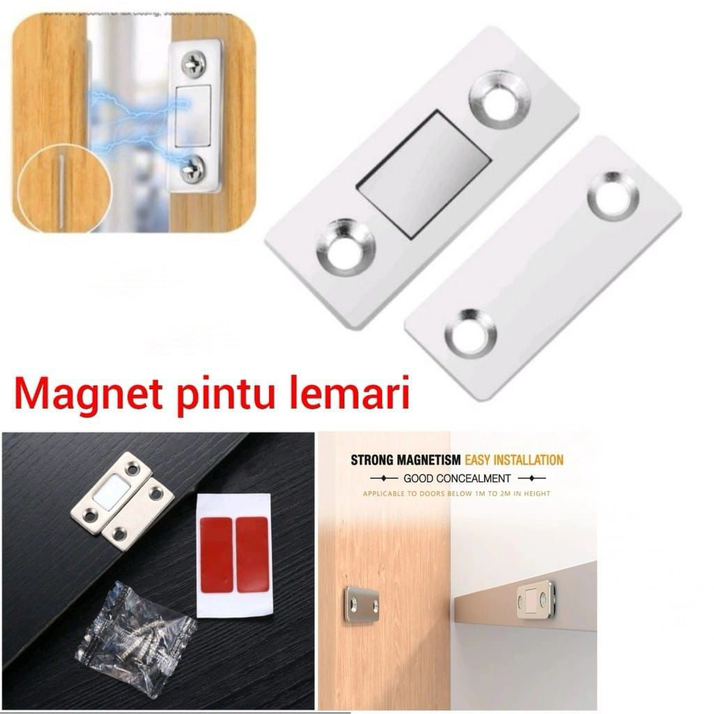 Magnet pintu lemari laci perekat penahan serbaguna Bisa Lem dan baut
